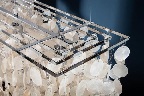 Dizajnové závesné svietidlo SHELL REFLECTIONS 80 cm škrupinové perleťové