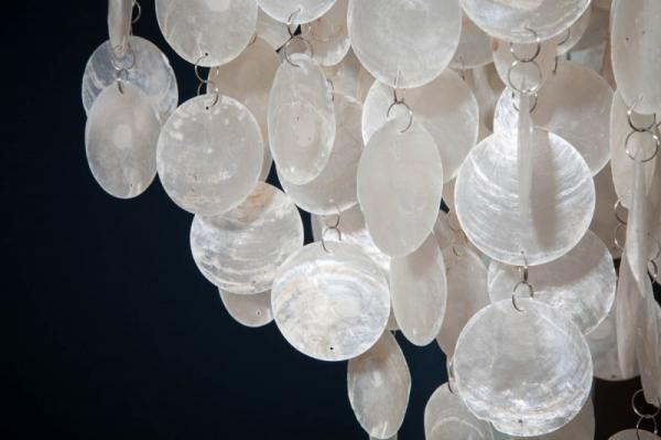 Dizajnové závesné svietidlo SHELL REFLECTIONS 80 cm škrupinové perleťové