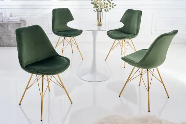 Dizajnová stolička SCANDINAVIA MEISTERSTÜCK zelená, zamat