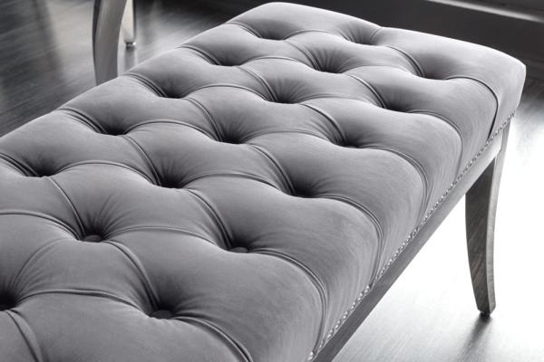 Elegantná lavica MODERN BAROQUE 165 cm, šedý zamat