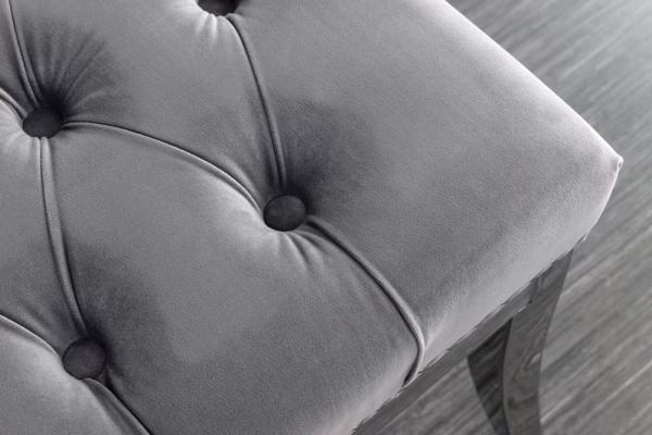 Elegantná lavica MODERN BAROQUE 165 cm, šedý zamat