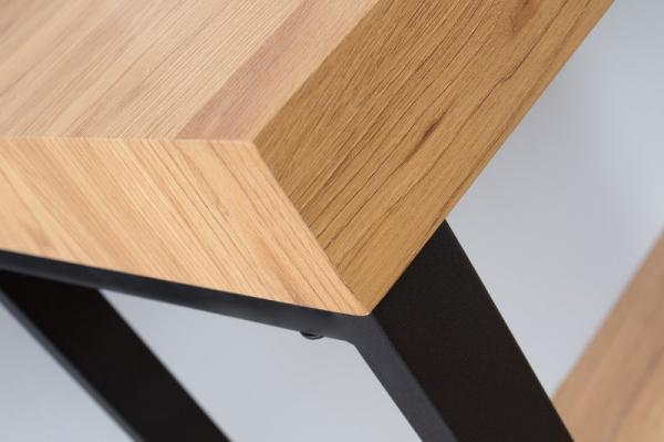 Dizajnový stôl OAK DESK 120 cm dubový, vintage, kovový rám