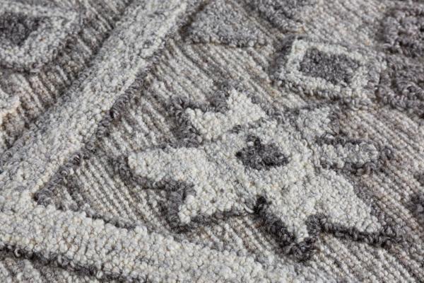 Dizajnový koberec s vysokým vlasom AZTECA 230x160 cm, šedý, bavlna