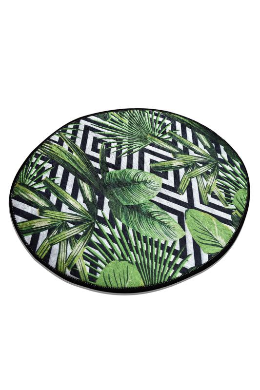 Elegantný okrúhly koberec TROPIC 100 cm, zelený, viacfarebný
