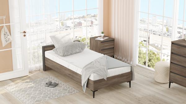 Jednolôžková posteľ 100x200 cm ARCA, MDF, hnedá