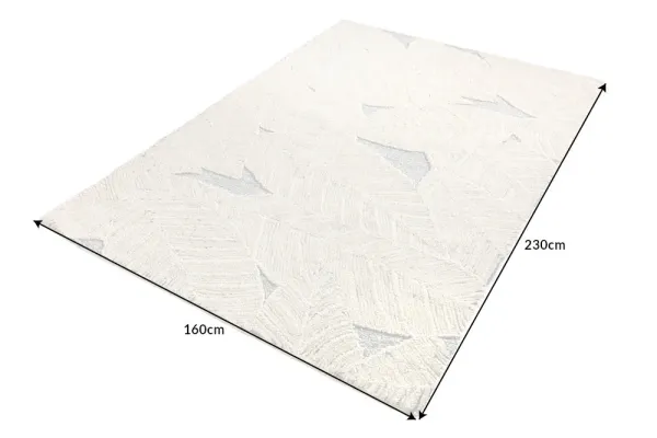 Dizajnový koberec s krátkym vlasom LEAF 230x160 cm, béžovo šedý, vlna
