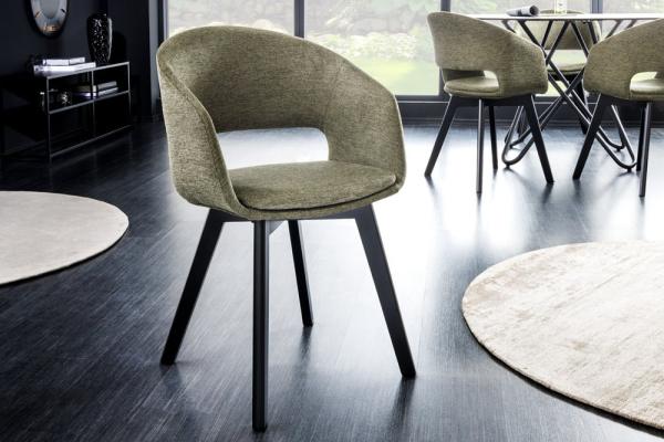 Dizajnová stolička NORDIC STAR zelená, dub