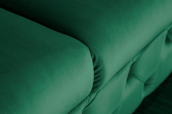 Elegantná 3-miestna pohovka Chesterfield MODERN BAROQUE 240 cm smaragdovo zelená zamat