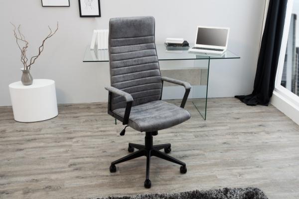 Výškovo nastaviteľná kancelárska stolička LAZIO vintage šedá