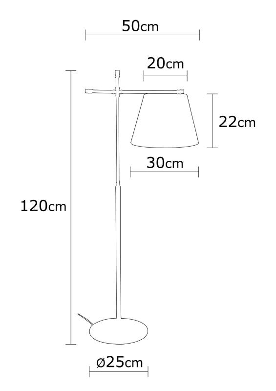 Dizajnová stojanová lampa ASSOS 120 cm, zlatá, čierna