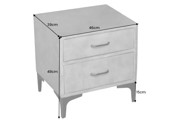 Dizajnový nočný stolík BOUTIQUE 50 cm, petrolejový, zamat