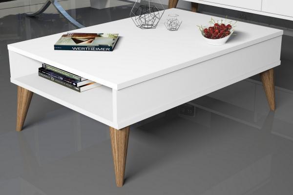 Elegantný konferenčný stolík BEST 90 cm, MDF, biely