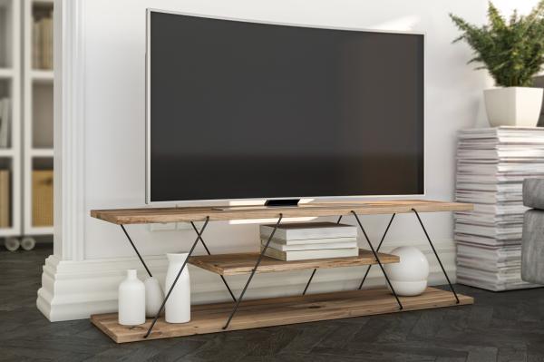 Moderný TV stolík CANAZ 120 cm, MDF, orechová dýha