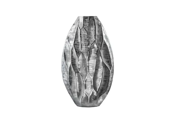 Dizajnová váza ORGANIC ORIENT II 45 cm, strieborná